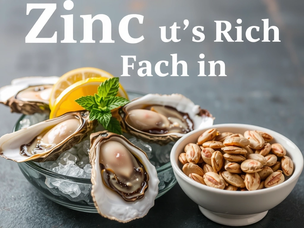 Ostras frescas y semillas de calabaza, alimentos ricos en Zinc
