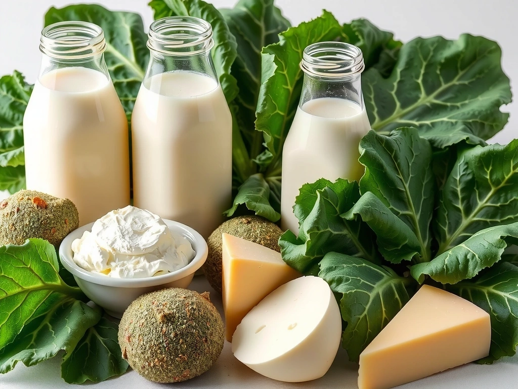Productos lácteos y col rizada, alimentos ricos en Calcio